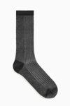 Cos Ribbed Sheer Socks In Black