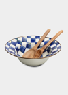 Mackenzie-childs Mackenzie Childs Royal Check Salad Serving Set