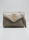 Saint Laurent Loulou Toy Ysl Matelasse Calfskin Envelope Crossbody Bag In Gray