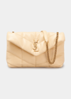 Saint Laurent Loulou Toy Ysl Puffer Quilted Lambskin Crossbody Bag In Jaune Pale