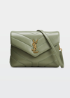 Saint Laurent Loulou Toy Ysl Matelasse Calfskin Envelope Crossbody Bag In Light Sage