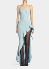 MATICEVSKI TRIUMPH HIGH-LOW GOWN WITH RUFFLE DETAIL