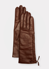 AGNELLE SIDE STITCH CASHMERE & LEATHER GLOVES
