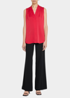 Kobi Halperin Women's Mila Sleeveless Draped Blouse In Fire