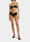 CHRISTOPHER ESBER RUCHED PRONG BANDEAU BIKINI TOP