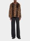 Yves Salomon Hooded Leopard-print Shearling Jacket In B0851-leopard