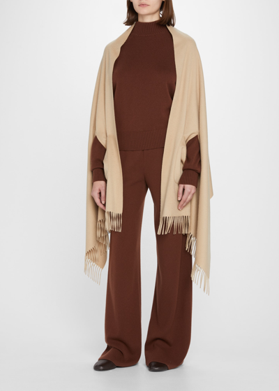 Loro Piana Opera The Nice Cashmere Fringe Stole In Golden Shade