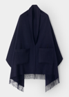 Loro Piana Opera The Nice Cashmere Fringe Stole In Blue Navy