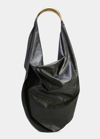 Bottega Veneta Bandana Slouchy Leather Shoulder Bag In 3002 Dark Green-m