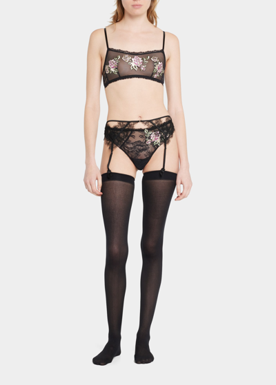 Kiki De Montparnasse Scalloped Lace Garter Belt In Black