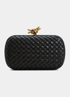 Bottega Veneta Knot Padded Woven Lambskin Clutch Bag In 1019 Black-m Bras