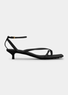 Bottega Veneta Stretch Multi-strap Leather Sandals In Nero