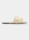 Bottega Veneta Logo Logo Flat Bottom Flip-flops In 9013 White