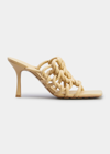 Bottega Veneta Stretch 90 Twist Leather Mules In Maple