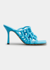 Bottega Veneta Lambskin Caged Mule Sandals In Dusk