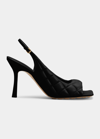 Bottega Veneta Padded Lambskin Slingback Sandals In Nero