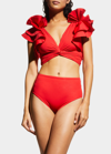 Maygel Coronel Kai Two-piece Flutter-sleeve Bikini Set In Red