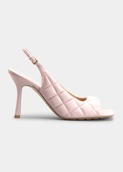 Bottega Veneta Padded Lambskin Slingback Sandals In Pink