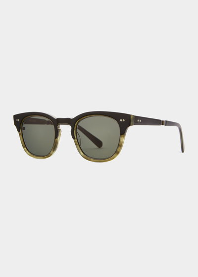 Mr Leight Hanalei Ii S Sycamore Laminate-pewter Sunglasses In Sycl-pwg15