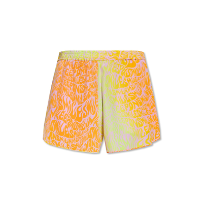 Stella Mccartney Printed Silk Shorts In Orange