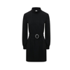 Saint Laurent Wool-cotton Belted A-line Mini Dress In Black