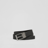 Burberry Men's London Check Canvas Belt In Charcoal/graphite