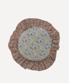 Coco & Wolf D Anjo And Wiltshire Bud Ruffle Edge Circle Cushion In Multicoloured