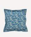 Coco & Wolf Mitsi Aqua Stitch Edge Square Cushion In Brown