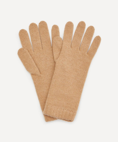 Johnstons Of Elgin Cashmere Cuffed Gloves In Soft Camel