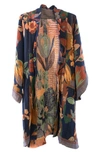 Saachi Midnight Maple Floral Ruana In Navy