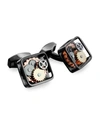 Tateossian GUNMETAL GEAR CUFF LINKS, SILVERTONE,PROD184870224