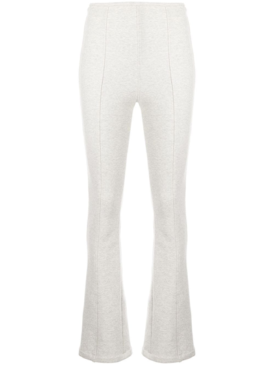 Alexander Wang High-waisted Flared Leg Trousers In Grey