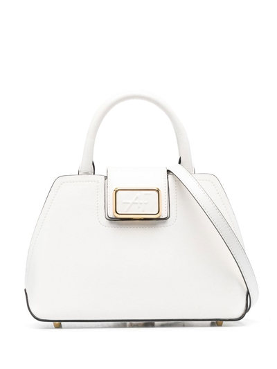 Alberta Ferretti Small Albi 33 Bag In Shiny Calfskin In White