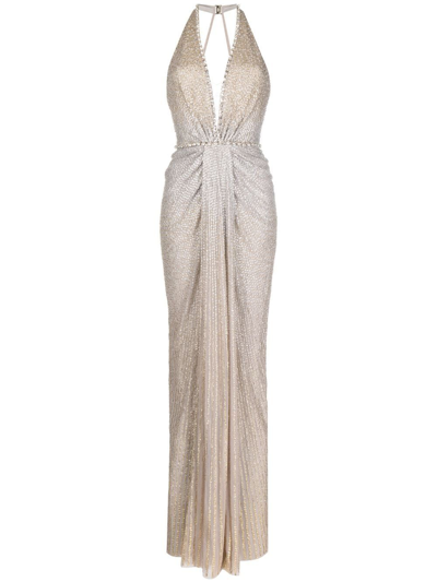Jenny Packham Zooey Sequin-embellished Dress In Gold