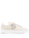 PHILIPP PLEIN LOW-TOP LEATHER SNEAKERS