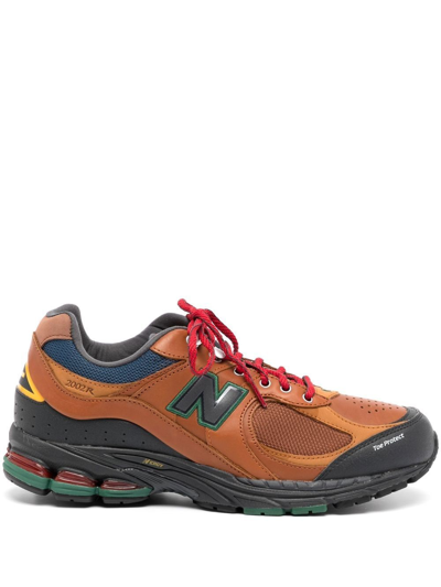 New Balance 2002r Panelled Trainers In Brown Team Red