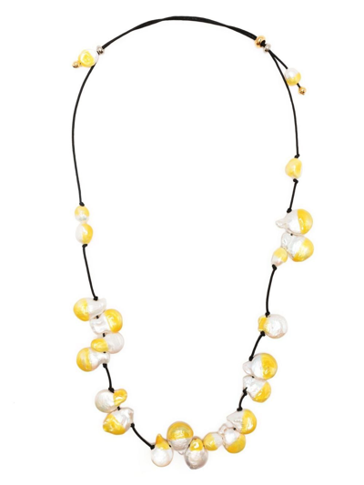 Panconesi Caone Peal-detail Necklace In Yellow