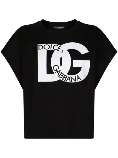 Dolce & Gabbana Logo-print Short-sleeve T-shirt In Nero