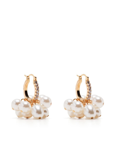 Bapy By *a Bathing Ape® Pearl-embellished Cluster Earrings In Gold