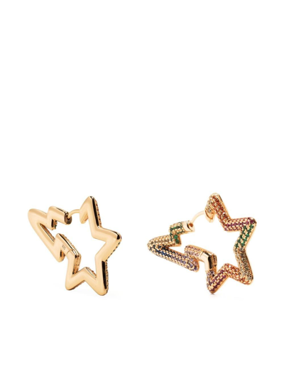 Bapy By *a Bathing Ape® Crystal-embellished Star Earrings In Gold