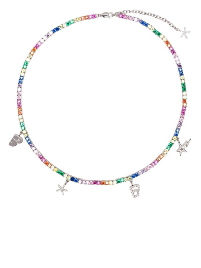 Bapy By *a Bathing Ape® Charm-detail Beaded Necklace In Silver