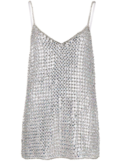 Retroféte Holland Bejeweled Mini Dress In White
