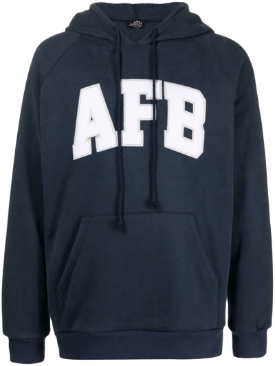 Afb Logo-appliqué Raglan-sleeve Hoodie In Blue