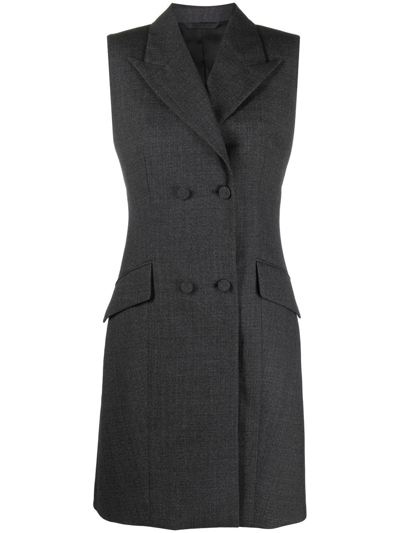 Givenchy Sleeveless Tuxedo Dress In Grey Mix