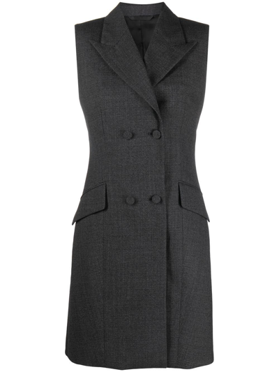 Givenchy Sleeveless Tuxedo Dress In Gris Melange