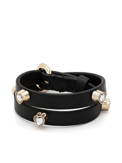 Redv Buckle-fastening Leather Bracelet In Black