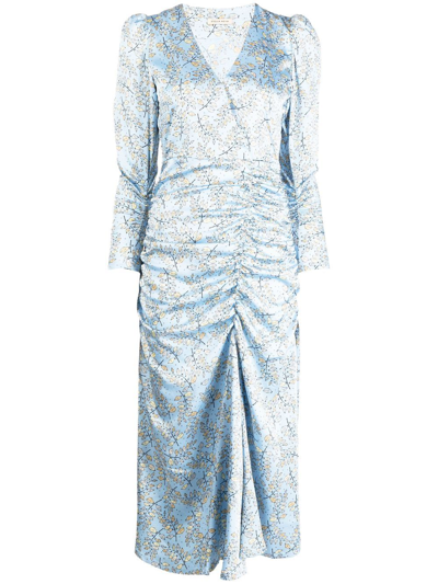 Stella Nova Addison Floral Midi Dress In Blue | ModeSens