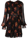 Ulla Johnson Adara Tiered-ruffle Mini Silk Dress In Black