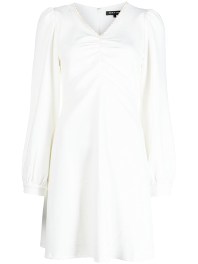 Tout A Coup Faux-pearl Embellished Mini Dress In White