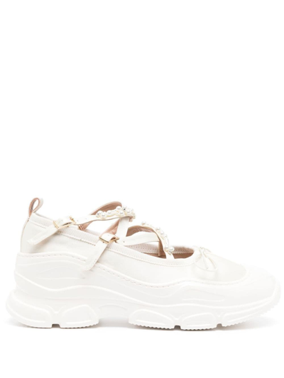 Simone Rocha Embellished Sneakers In Ivory Ivory